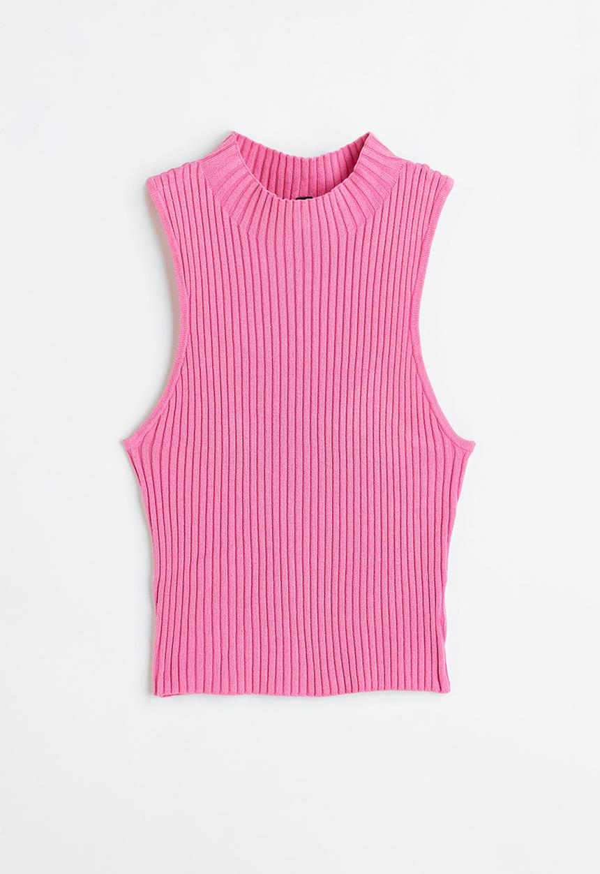 H&M - Rib-knit vest top - cerise