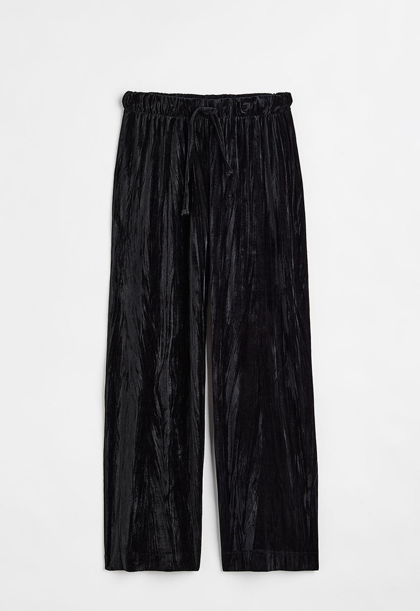 H&M - Velour pyjama bottoms - black