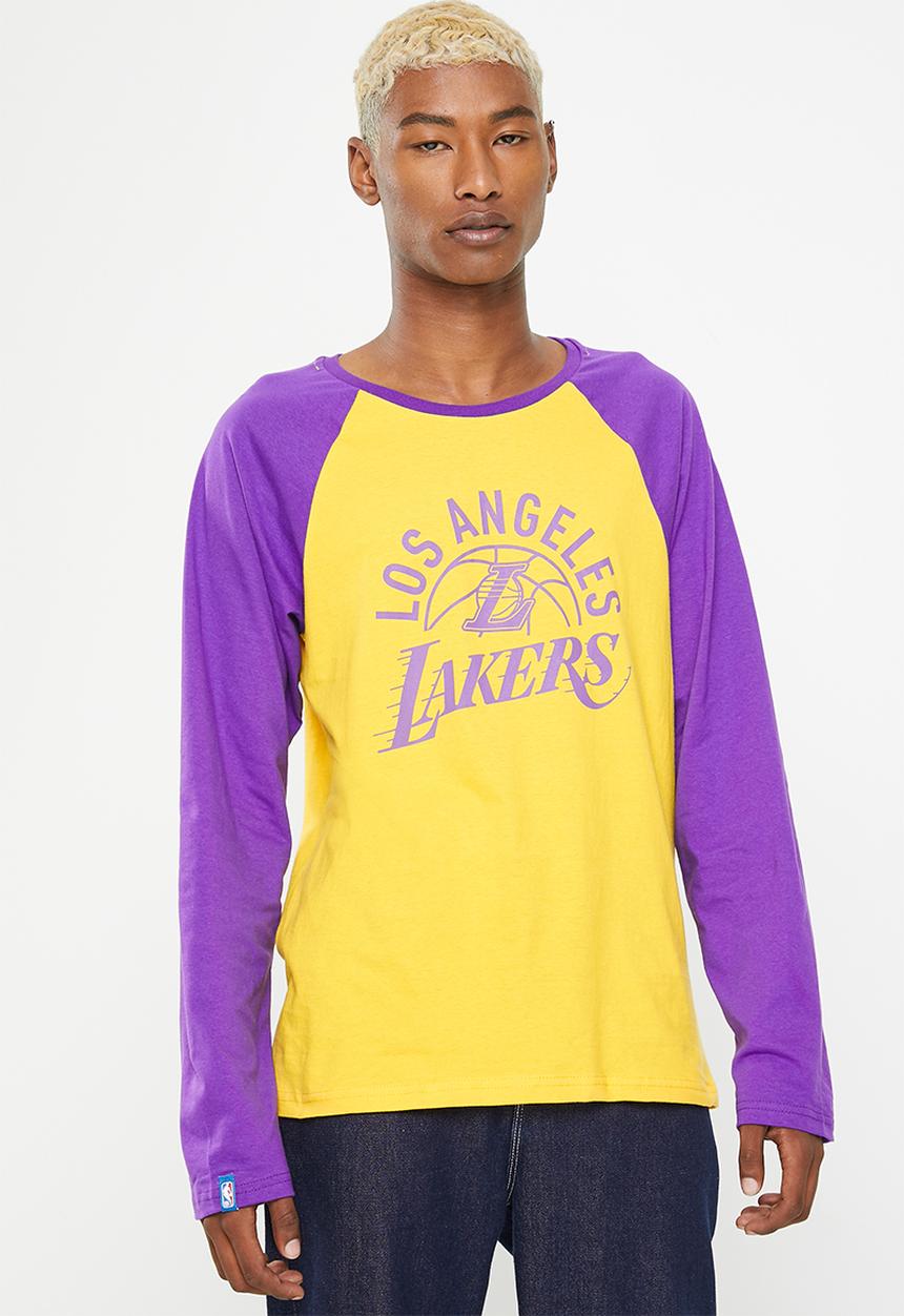 NBA - LA Lakers key long sleeve tee - yellow & purple
