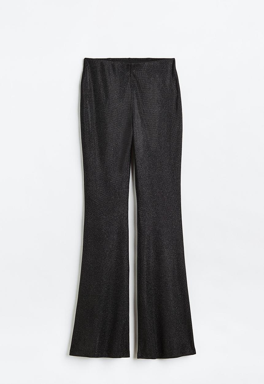 H&M - Glittery flared leggings - black