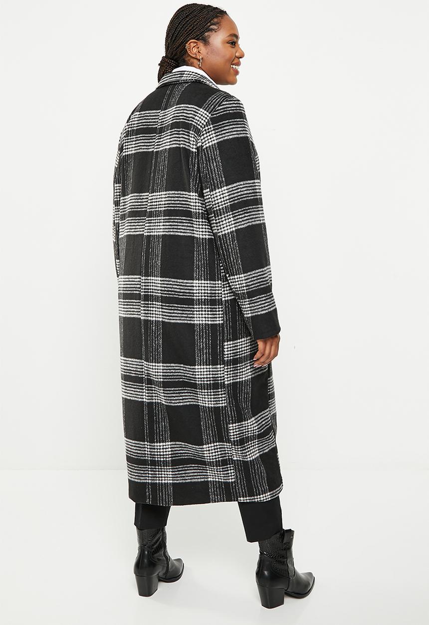 Me&B - Plus wool blend coat - black & white