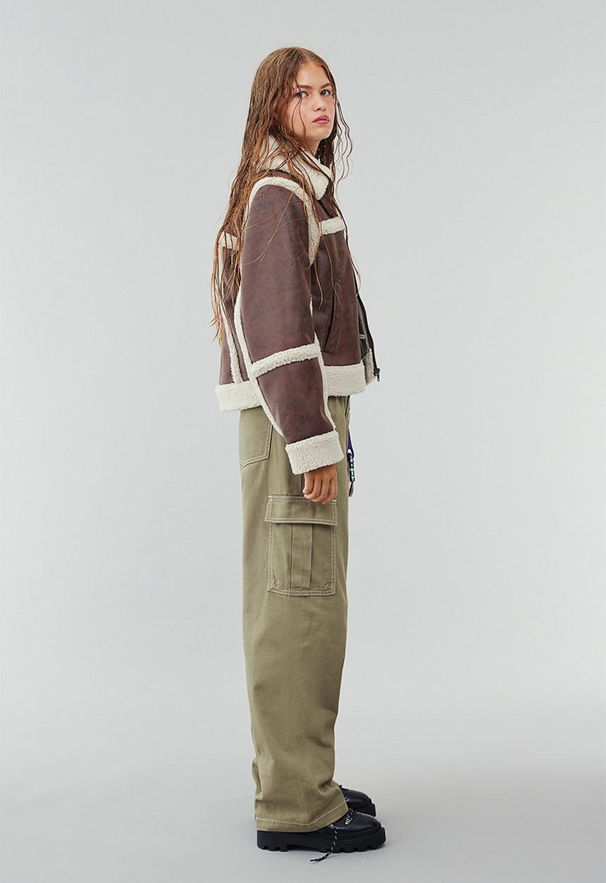 H&M - 90s baggy high waist jeans - khaki green