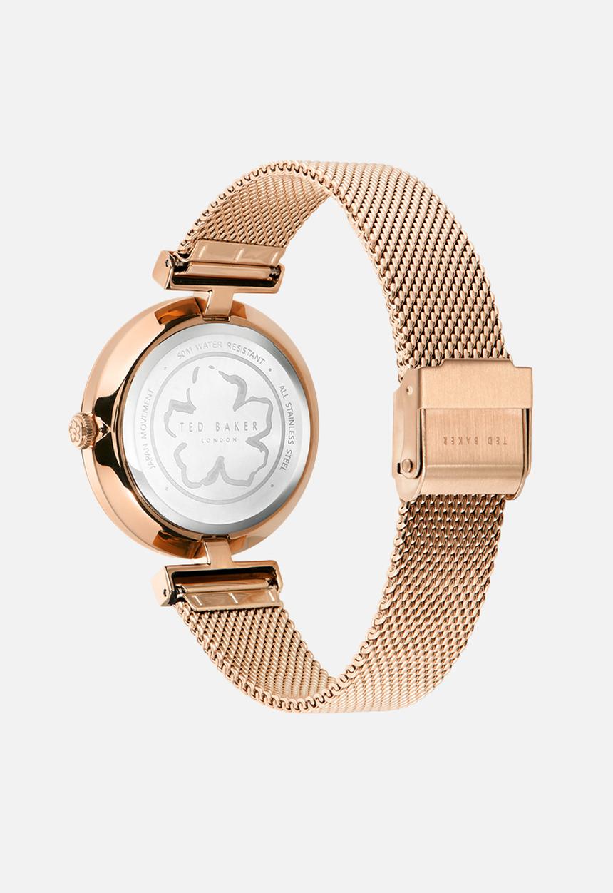 Ted Baker - Sst rose-gold casepink sunray dial sst rose - gold mesh band