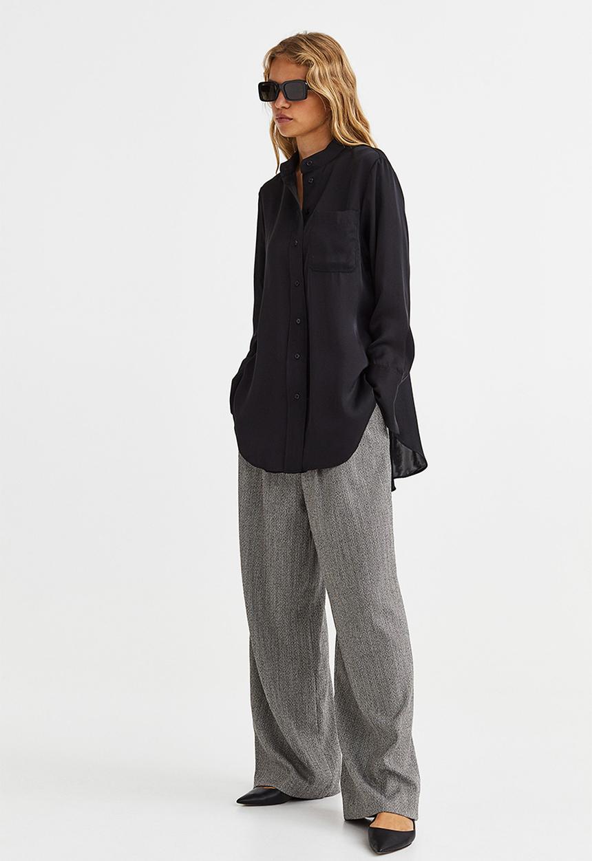 H&M - Oversized shirt - black