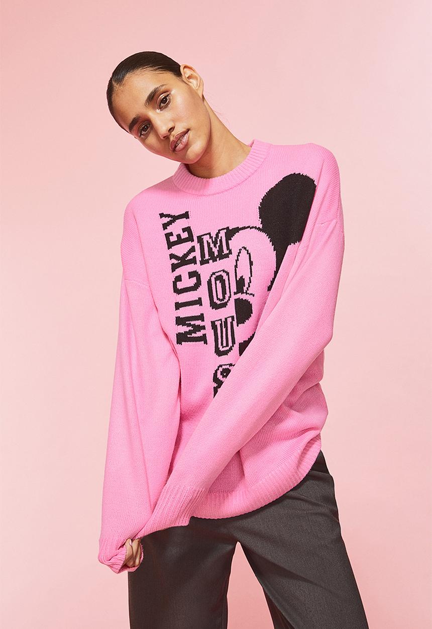 H&M - Jacquard knit jumper - pink/mickey mouse