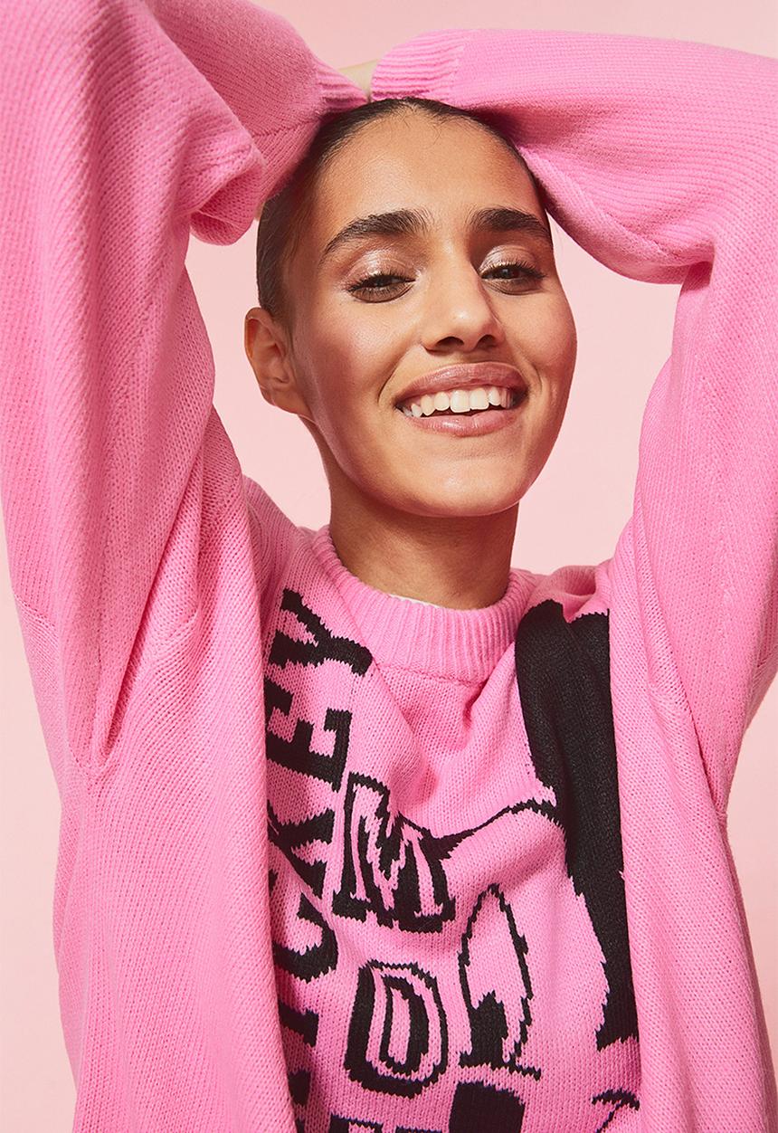 H&M - Jacquard knit jumper - pink/mickey mouse
