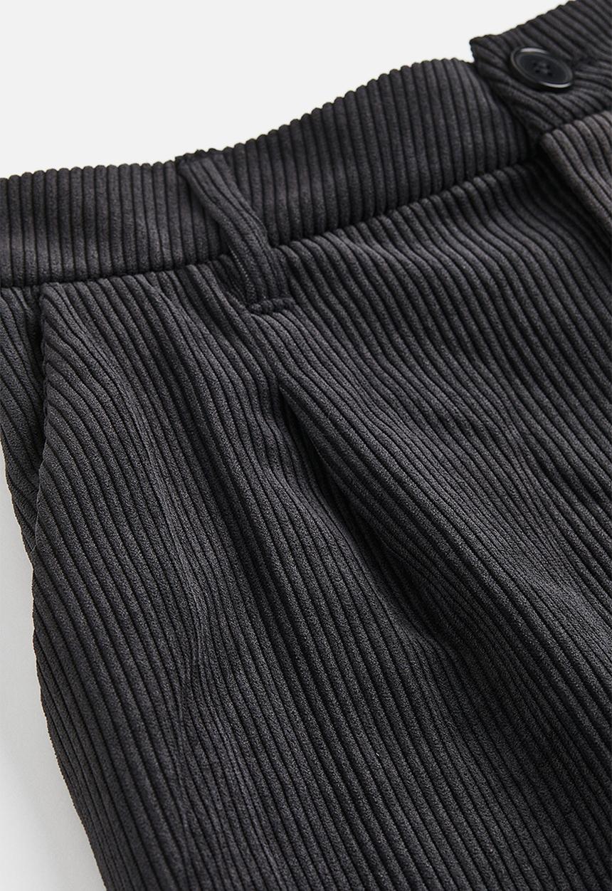 H&M - Wide corduroy trousers - black