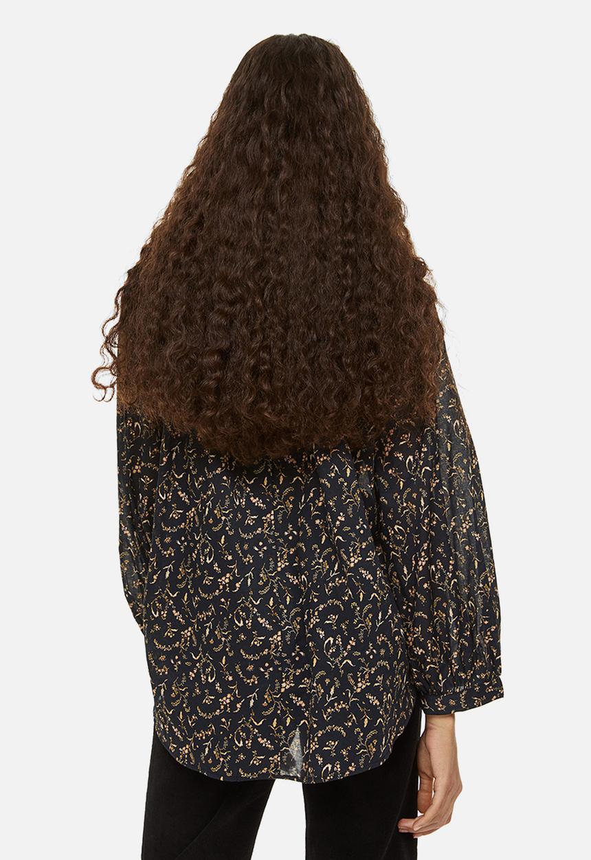 H&M - Cotton blouse - black/small flowers