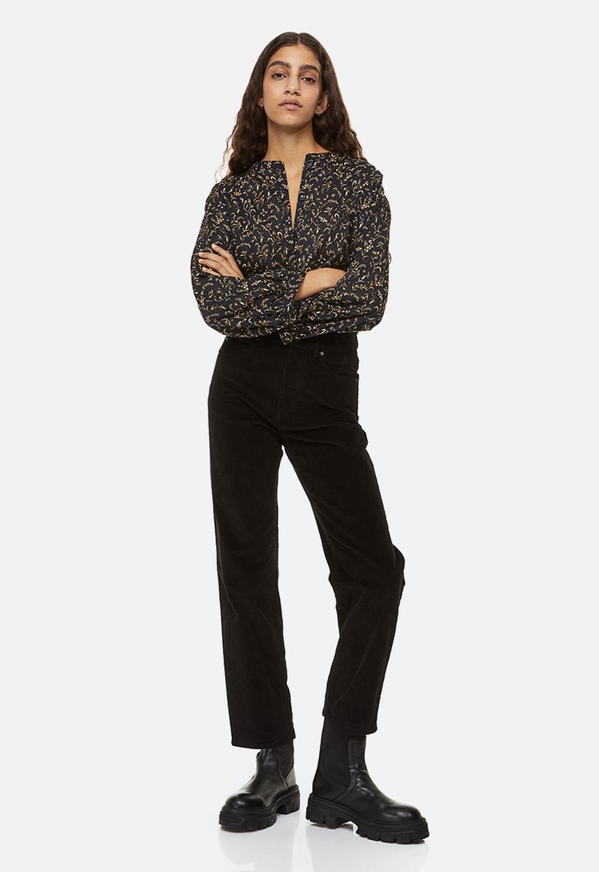 H&M - Cotton blouse - black/small flowers