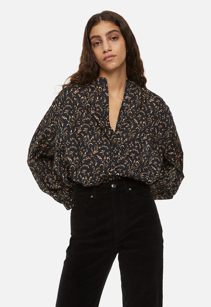 H&M - Cotton blouse - black/small flowers