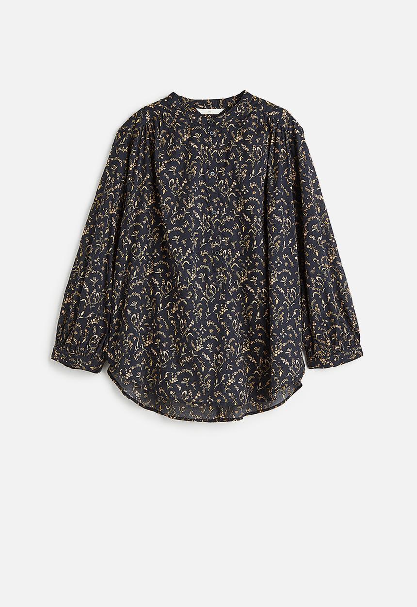 H&M - Cotton blouse - black/small flowers