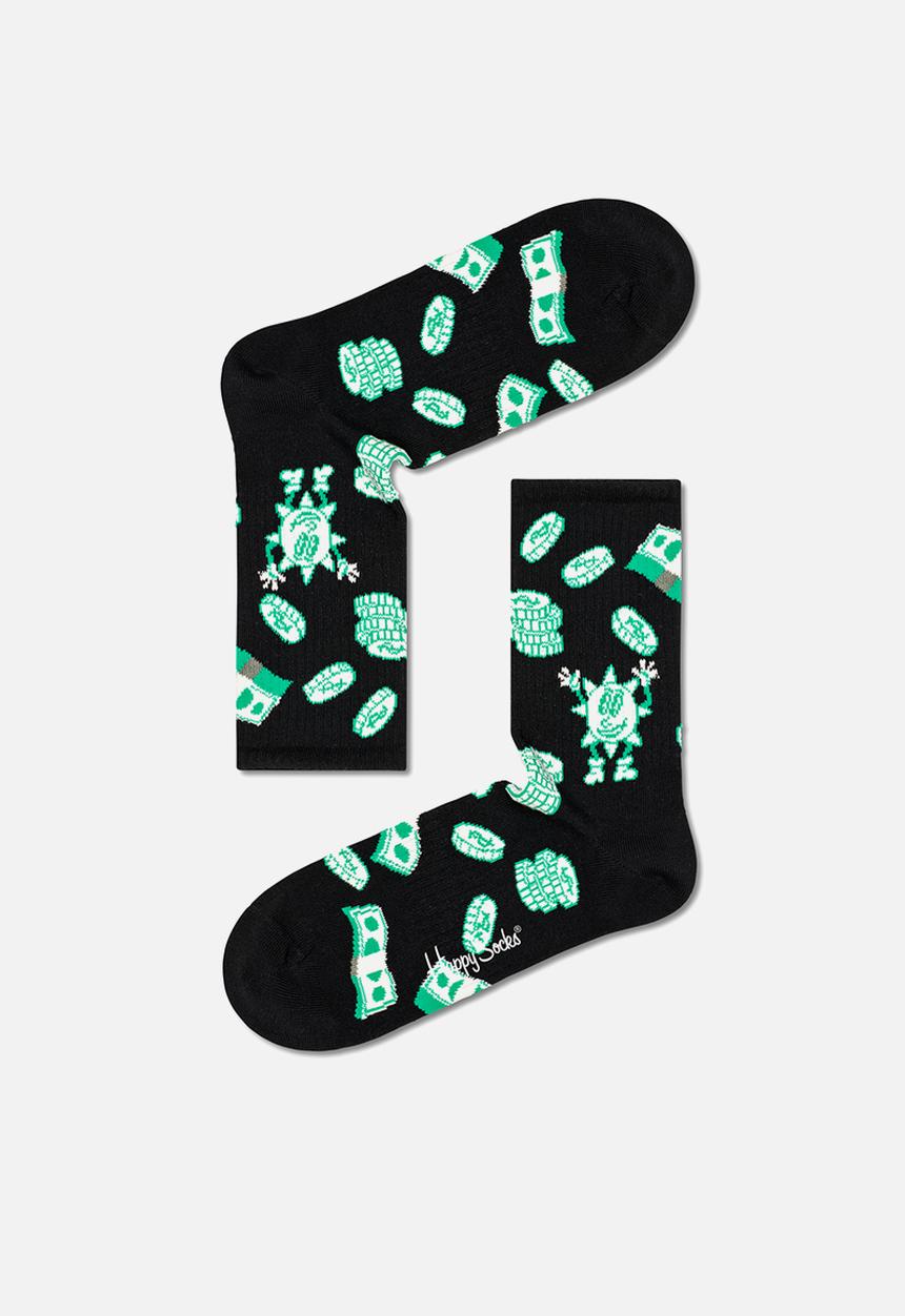 Happy Socks - Happy money 3/4 crew socks - black