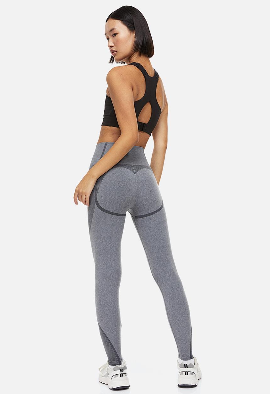 H&M - Drymove™ seamless sports tights - grey marl 