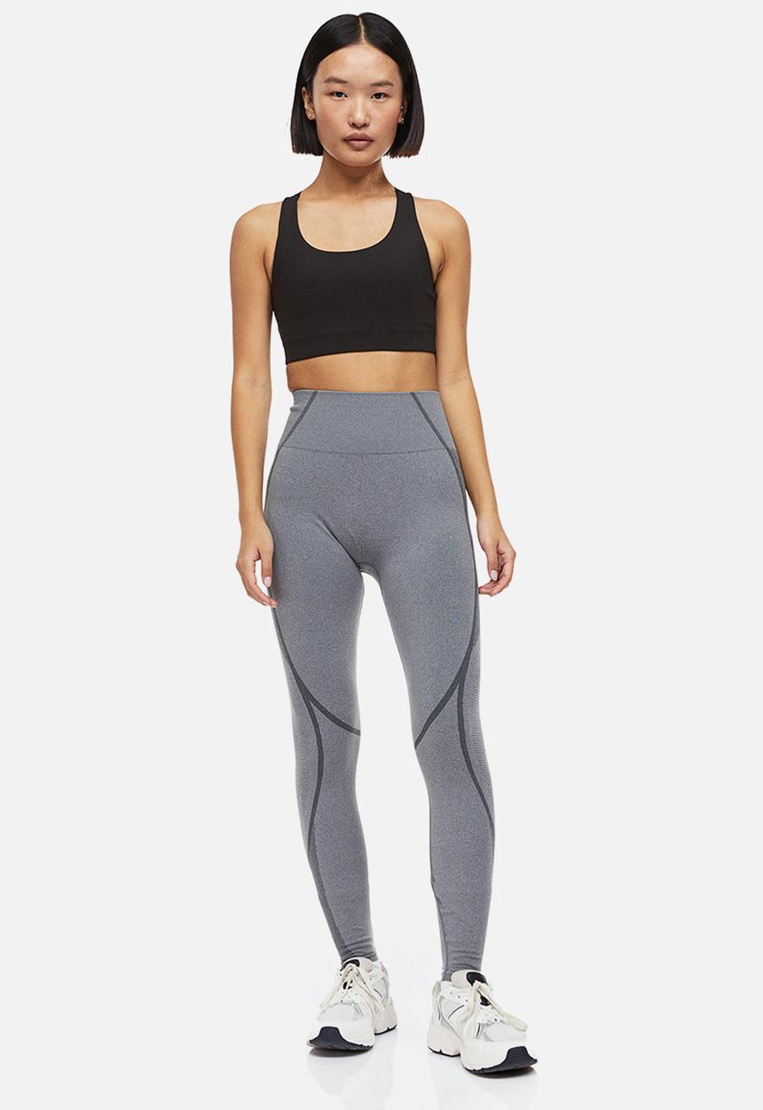 H&M - Drymove™ seamless sports tights - grey marl 