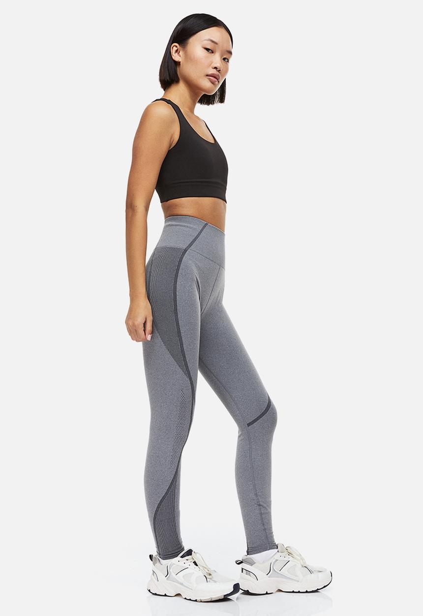 H&M - Drymove™ seamless sports tights - grey marl 