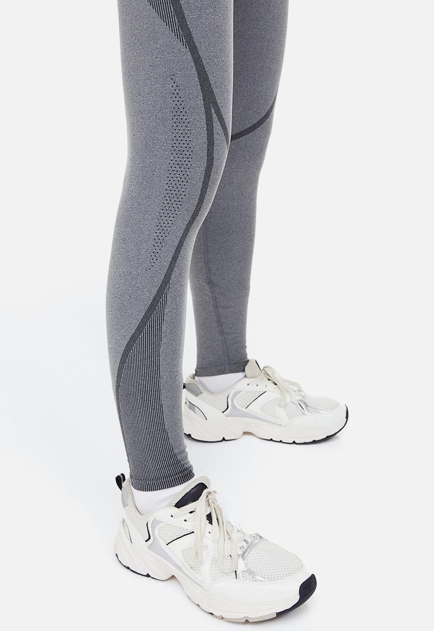 H&M - Drymove™ seamless sports tights - grey marl 