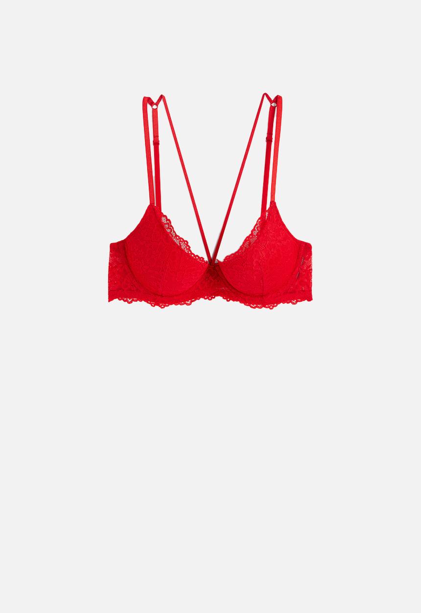 H&M - Lace push-up bra - red