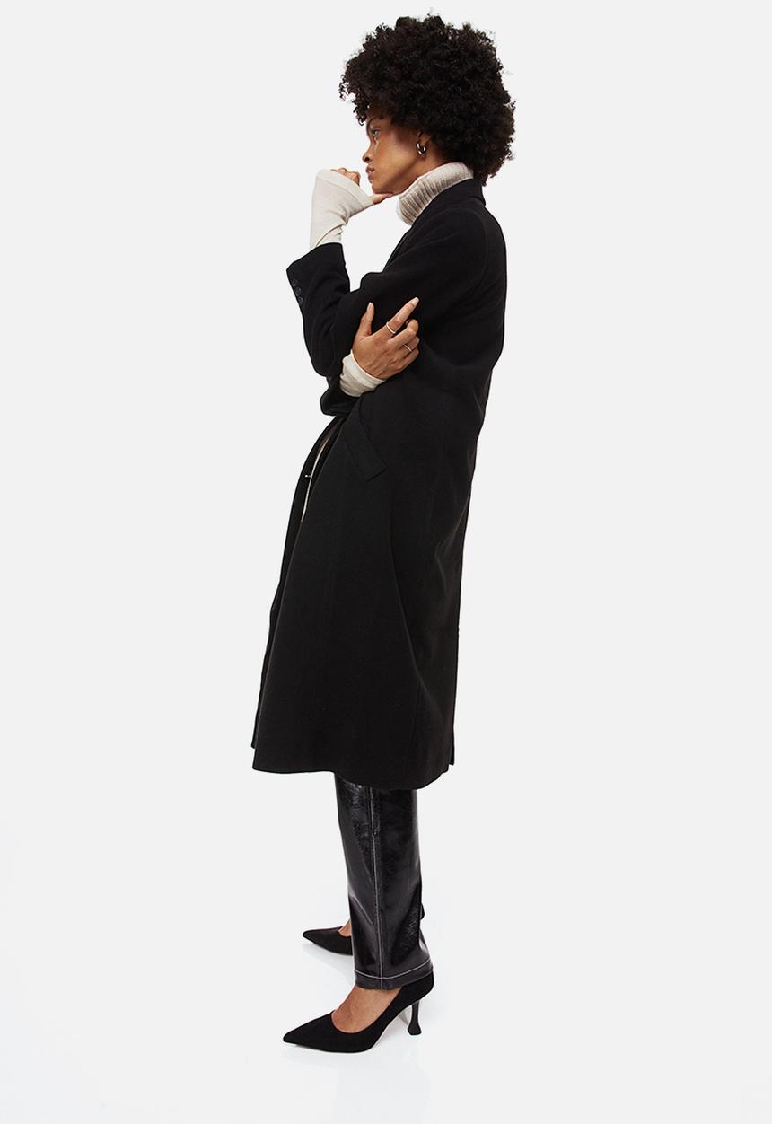 H&M - Double-breasted coat - black 