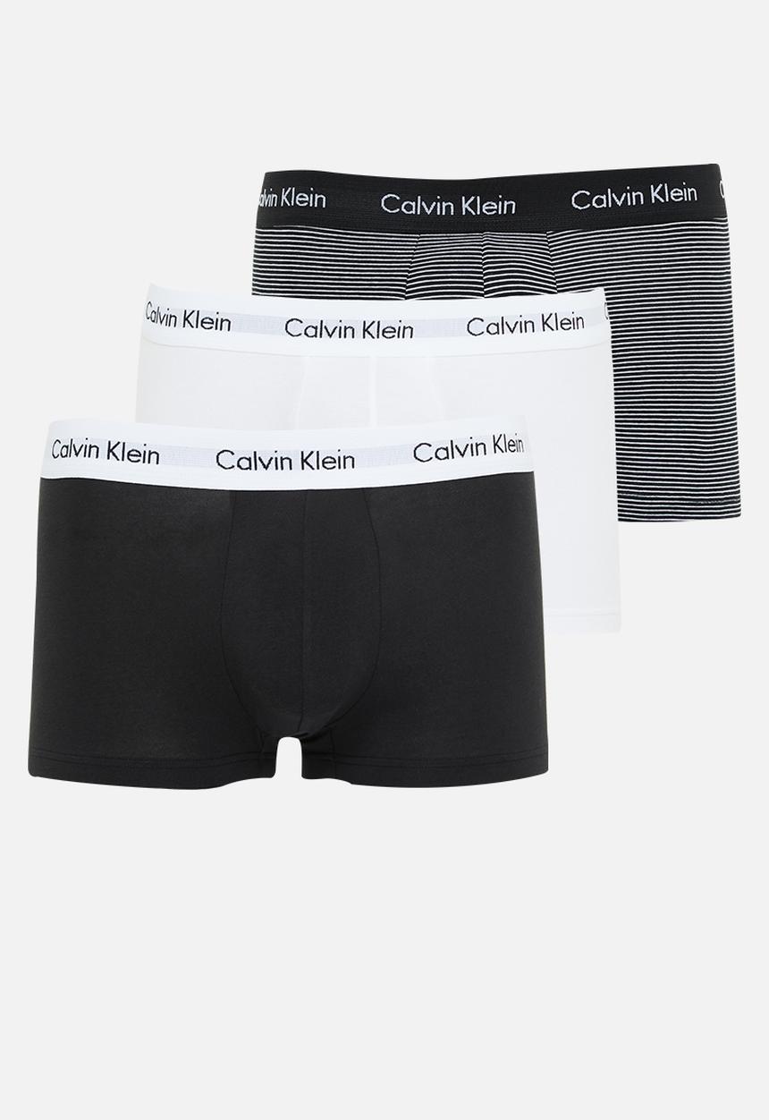 Calvin Klein - 3 pack low rise trunks - white/b&w stripe/black