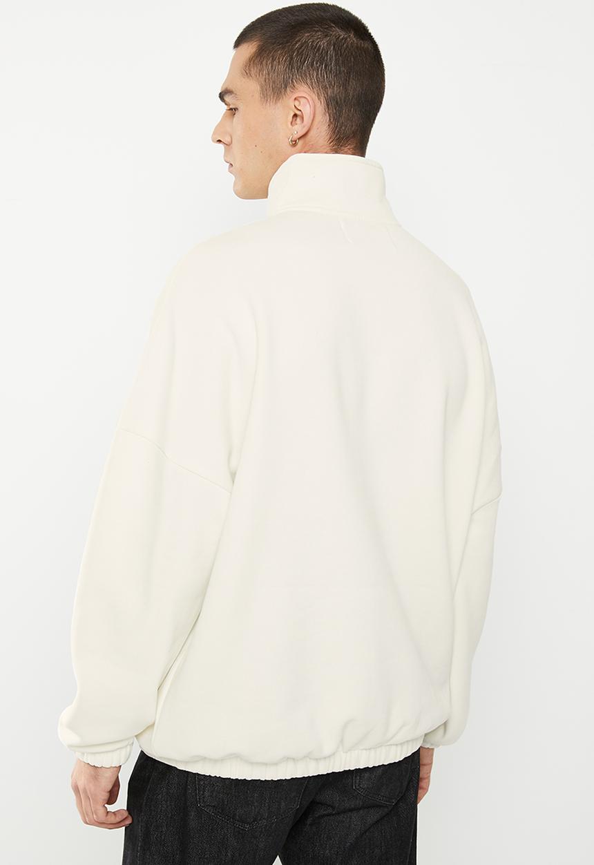 Calvin Klein - Bold logo colorblock zip hwk - ivory