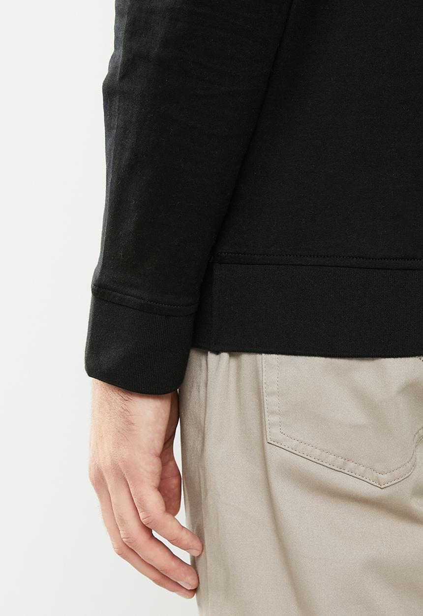 Jonathan D - Double mercerized golfer with front jacquard print - black