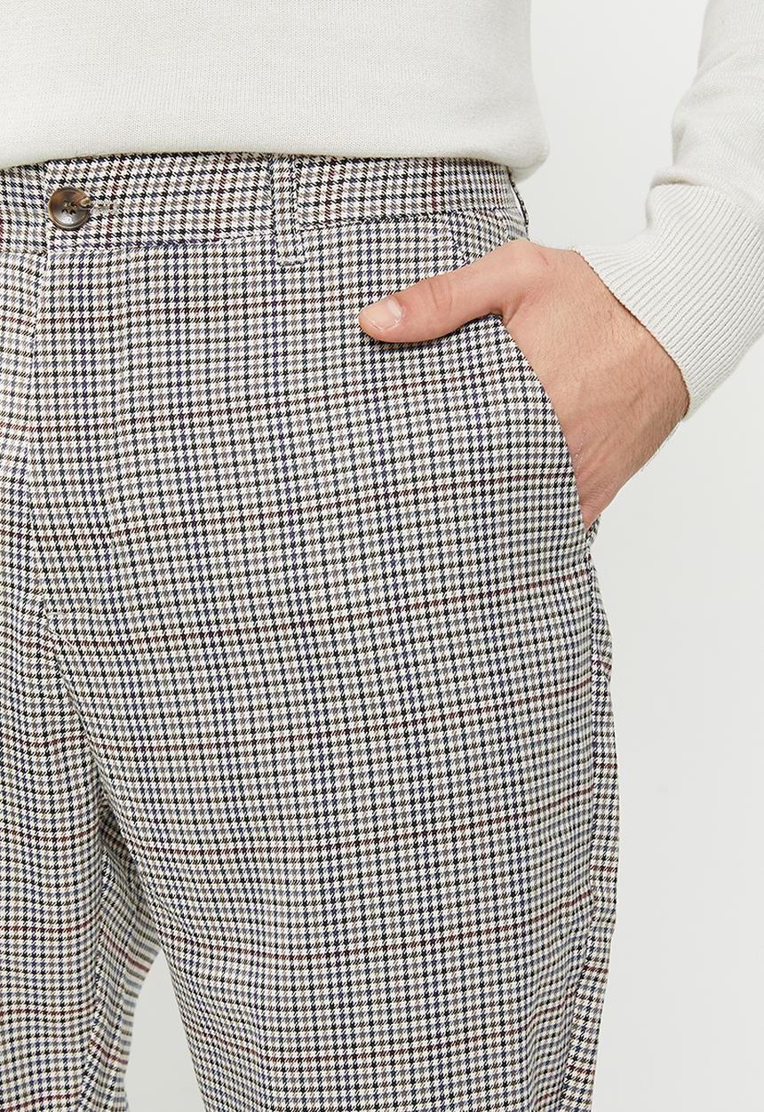 Jonathan D - Owen check trousers - pebble