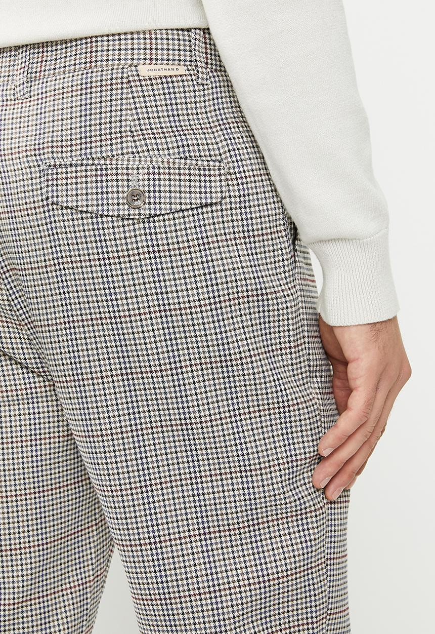 Jonathan D - Owen check trousers - pebble