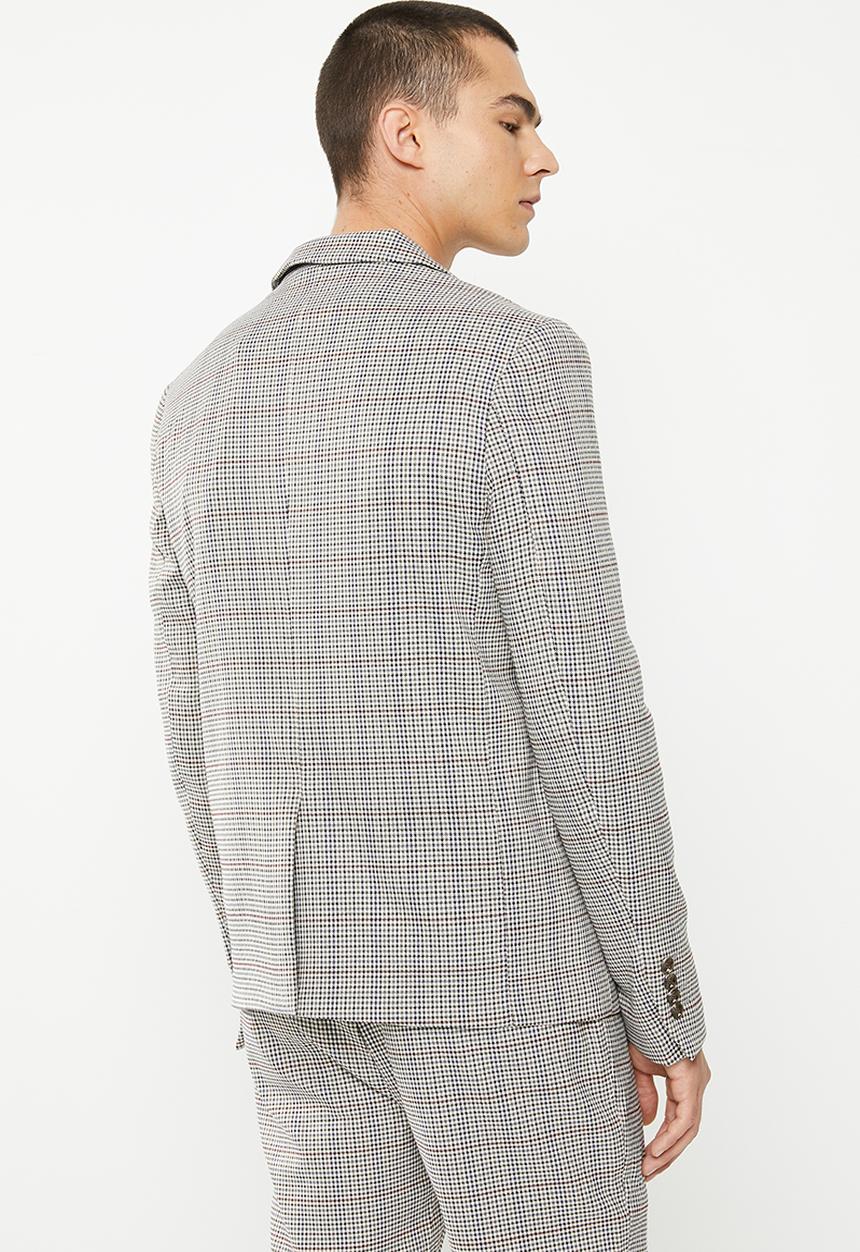 Jonathan D - Owen check blazer - pebble