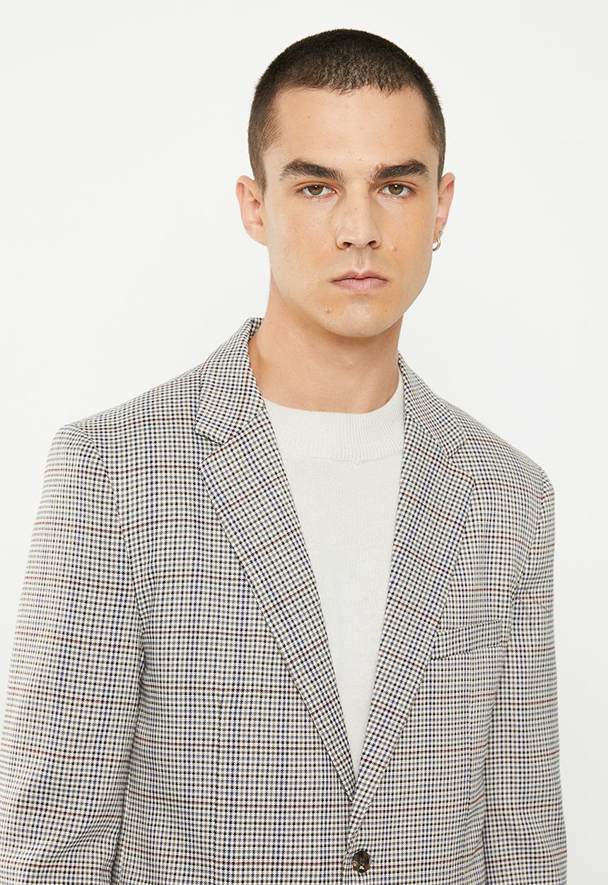 Jonathan D - Owen check blazer - pebble