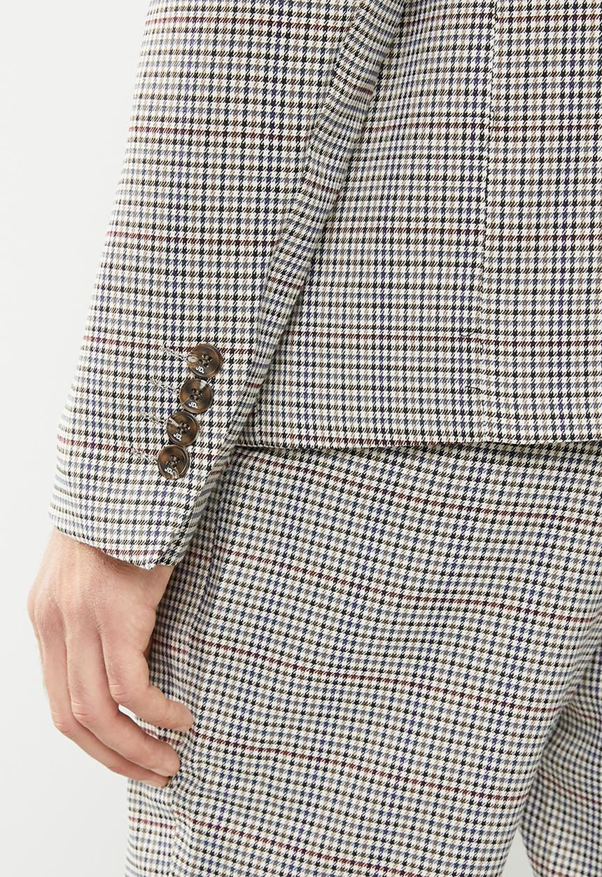 Jonathan D - Owen check blazer - pebble