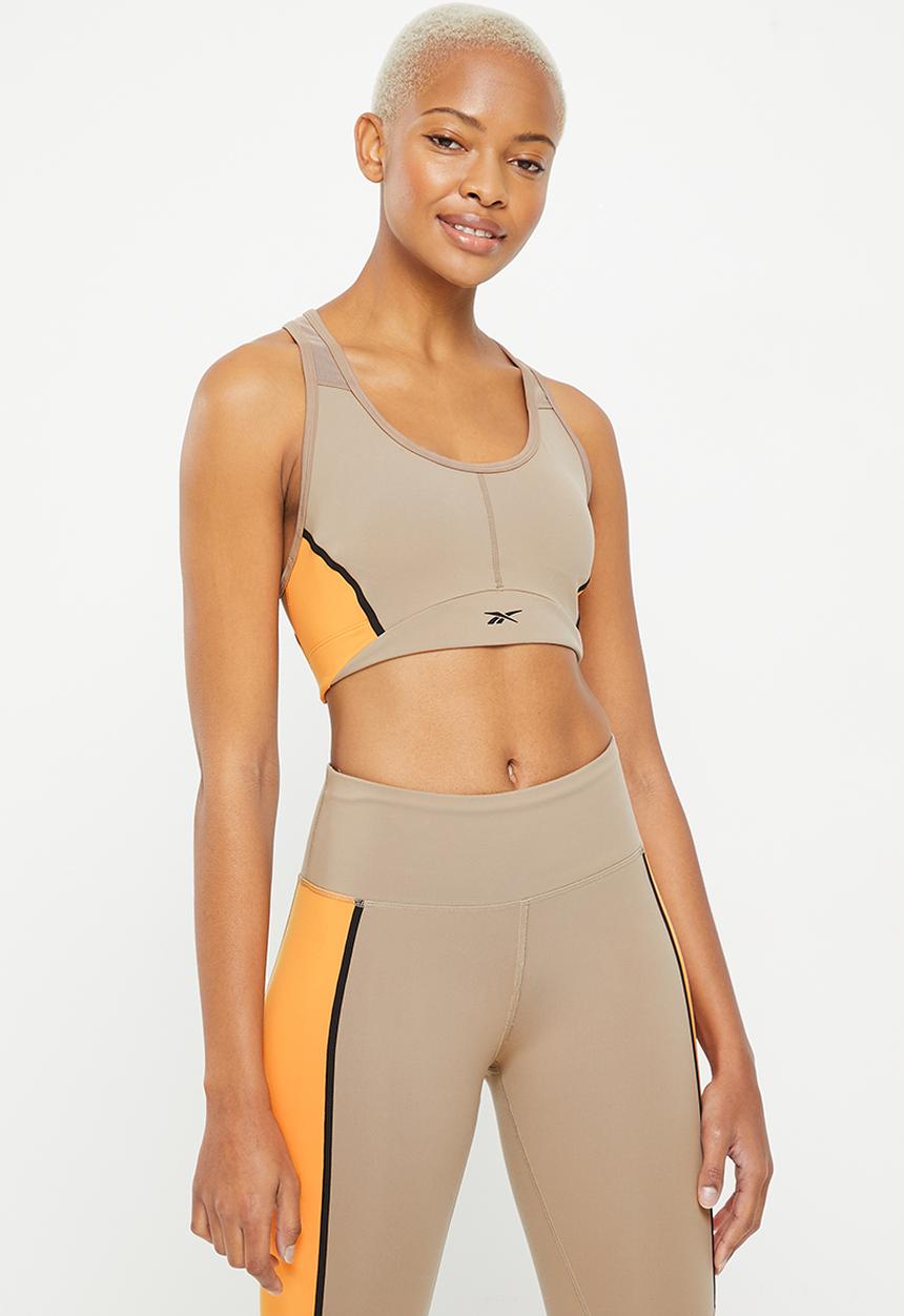 Reebok - Lux racer bra - colourblock - taupe