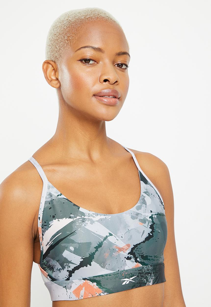 Reebok - Lux strappy bra aop - pure grey 3