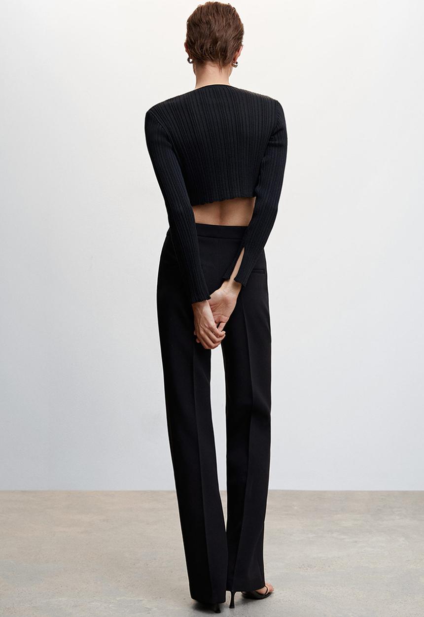 MANGO - Trouser annie - black