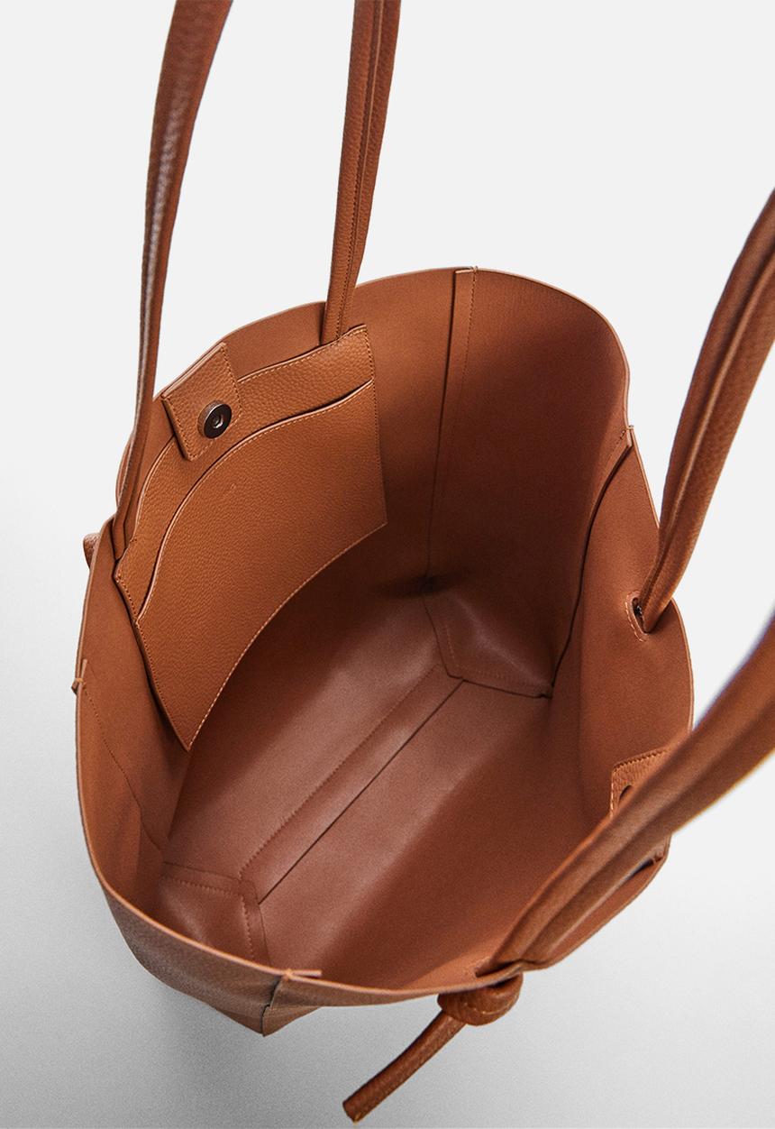 MANGO - Bag tulipa - brown