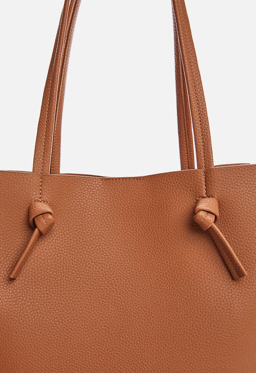 MANGO - Bag tulipa - brown