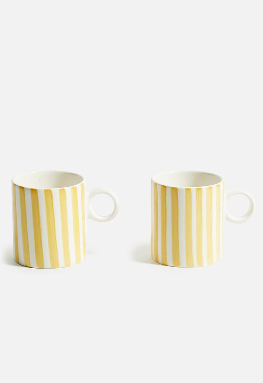 Urchin Art - Matt mug set of 2 - mustard