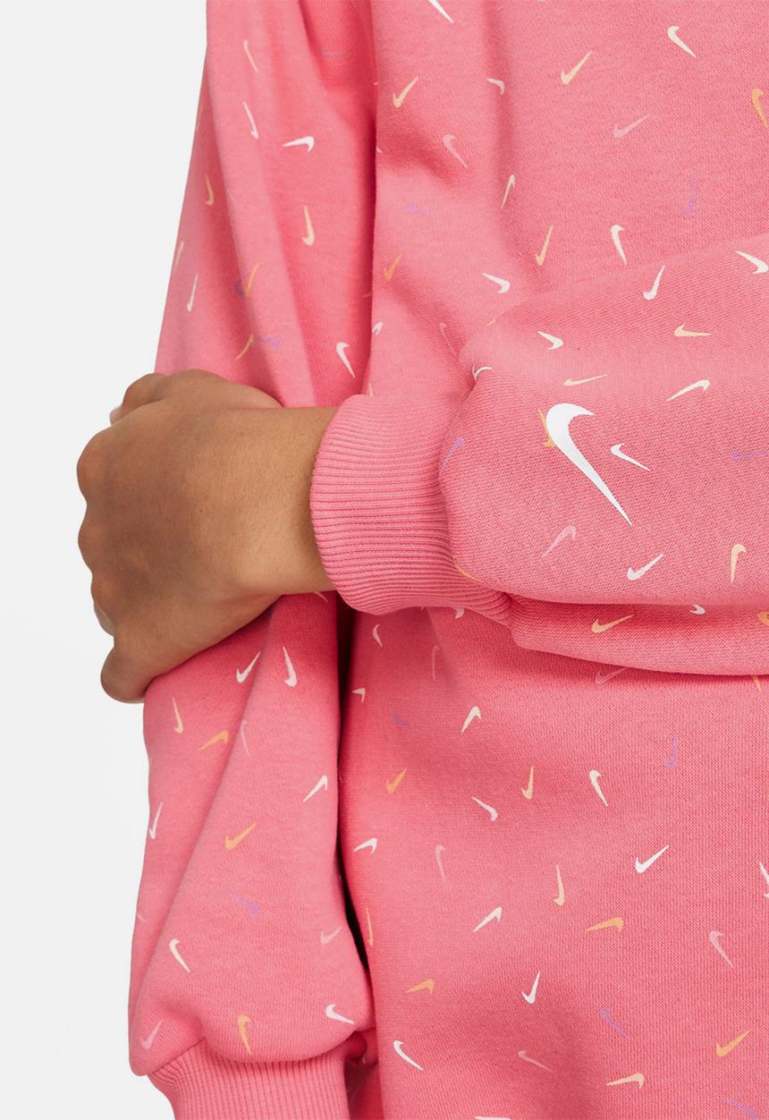 Nike - G nsw icon flc crew logo prnt - sea coral/white
