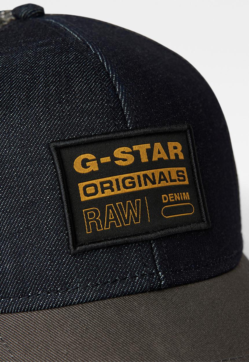 G-STAR - Denim embro baseball trucker cap - navy
