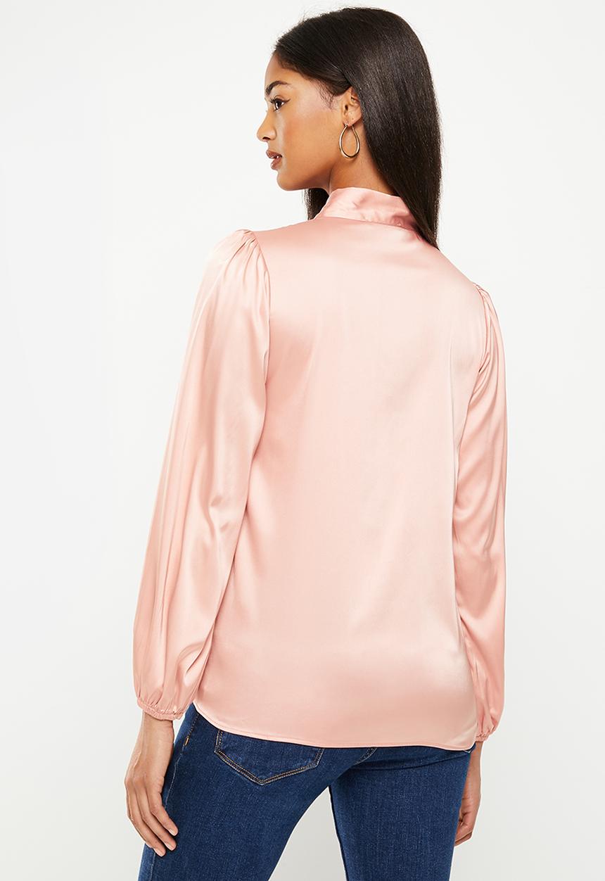 SISSY BOY - Appreciate all blouse with neck tie - rose ash