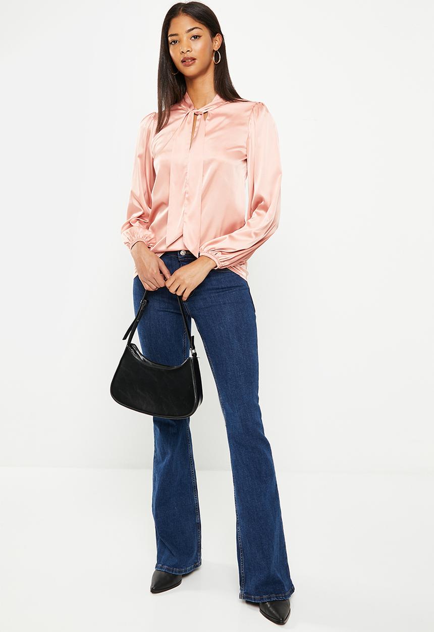 SISSY BOY - Appreciate all blouse with neck tie - rose ash