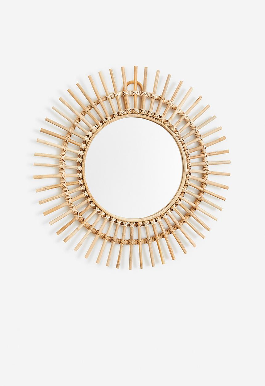 H&M - Large rattan-framed mirror - beige