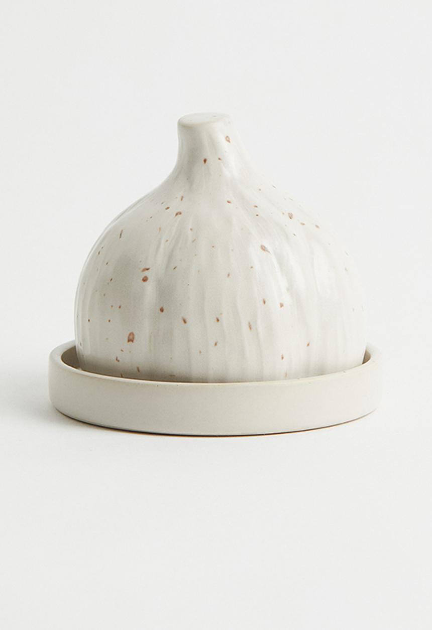 H&M - Garlic dome and saucer - light beige