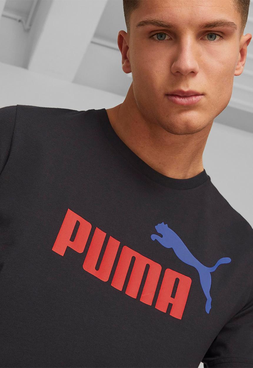 PUMA - Ess+ 2 col logo tee - puma black/warm earth