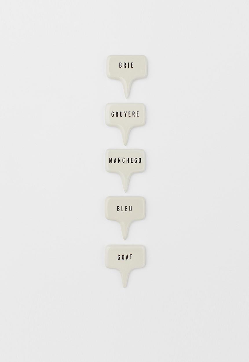 H&M - 5 pack porcelain cheese markers - natural white