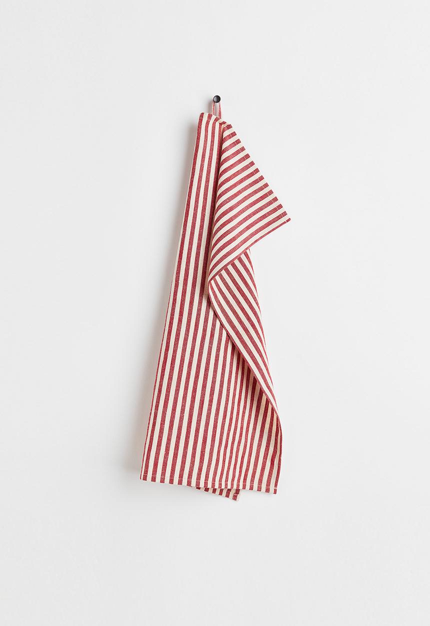 H&M - Striped tea towel - red/striped