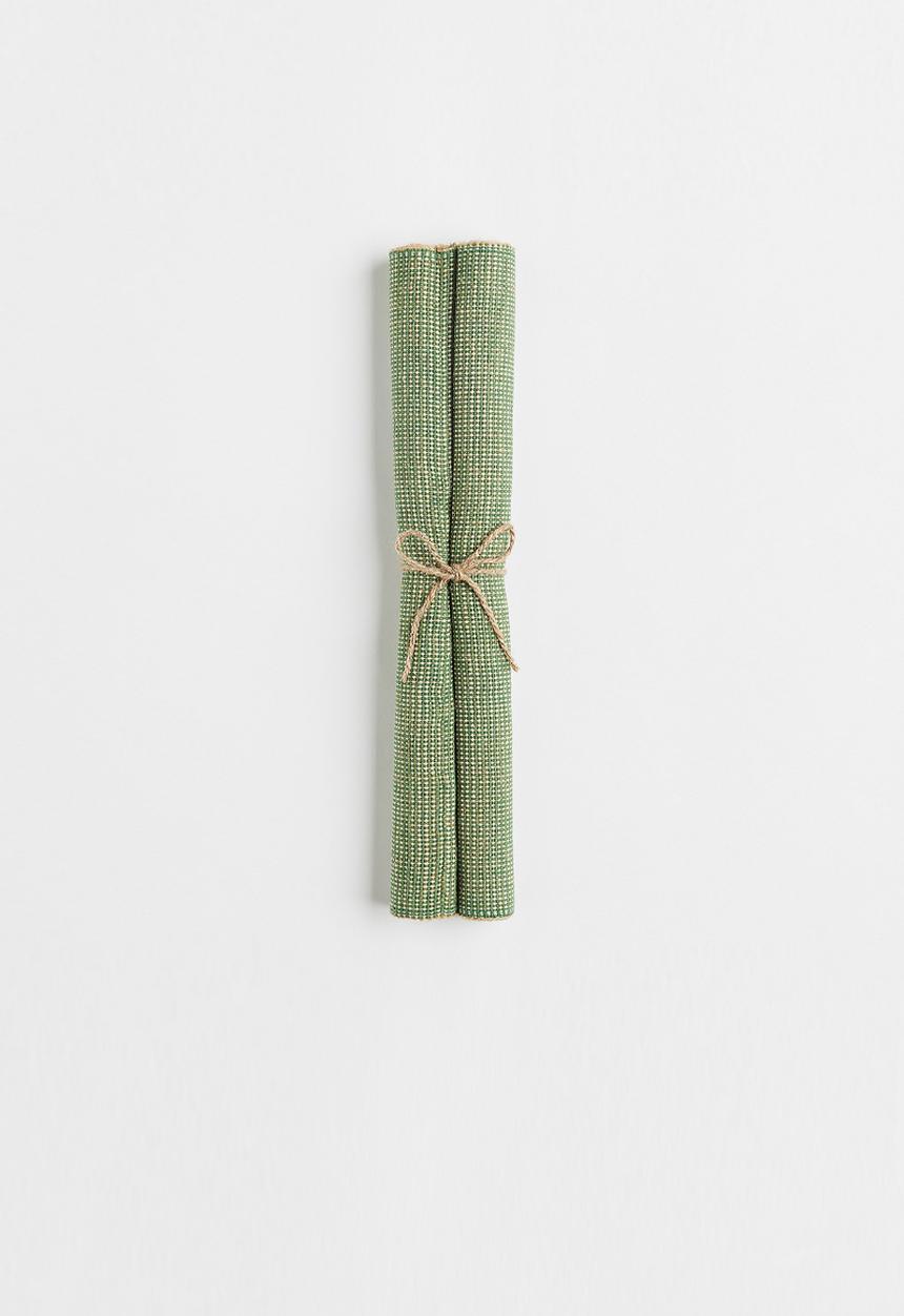 H&M - 2-pack jute-blend table mats - green