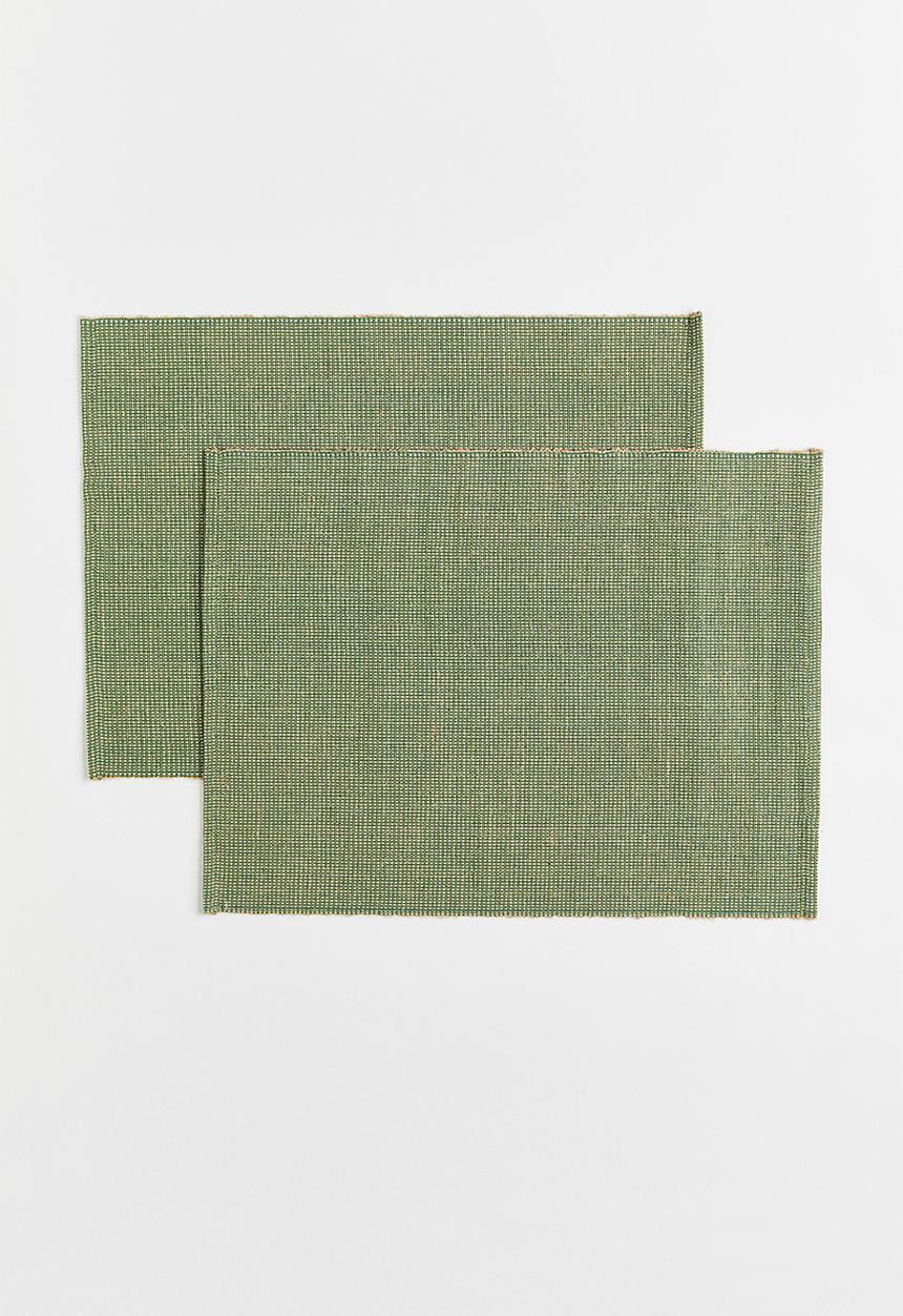 H&M - 2-pack jute-blend table mats - green