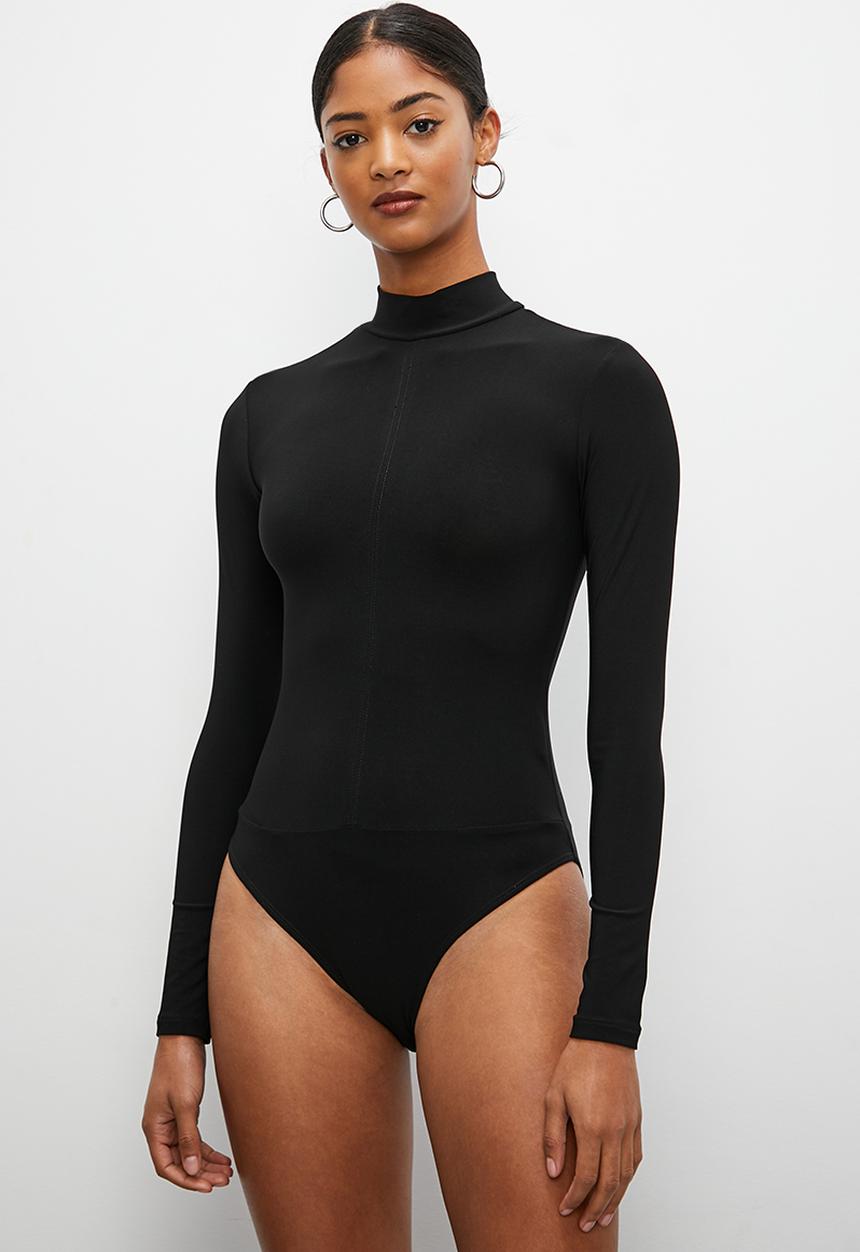 Blake - 2-Pack grown on neck bodysuit - stone & black
