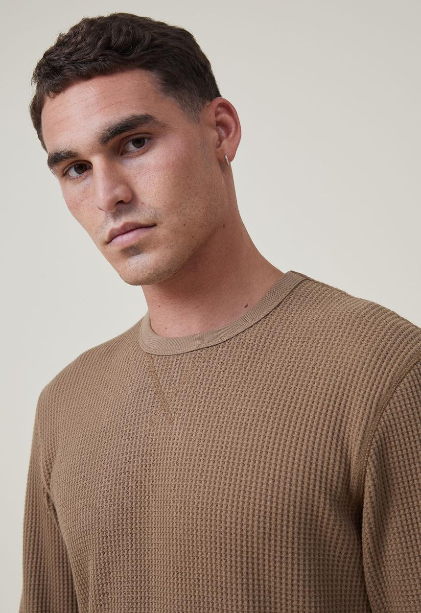 Factorie - Textured long sleeve T-shirt - gravel waffle