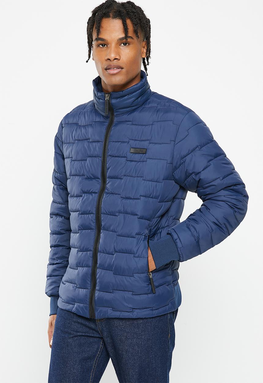 Aca Joe - Mens aca joe funnel neck logo embroidery  jacket puffer-dress blue